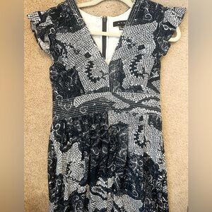 ATSU / Anthropologie (Medium) Blue and White detailed dress